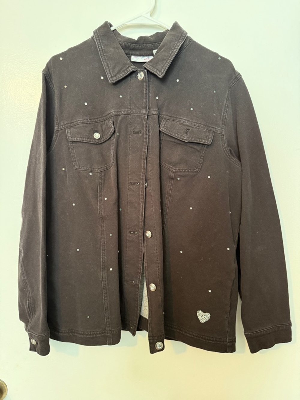 Quacker Factory black Jean Jacket with Silver Studs